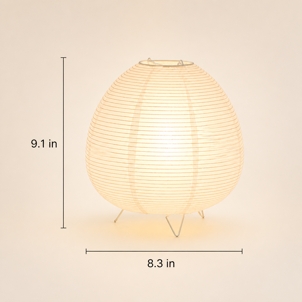 Japandi Rice Paper Table Lamp with Adjustable Shade and E14 LED - Image 9