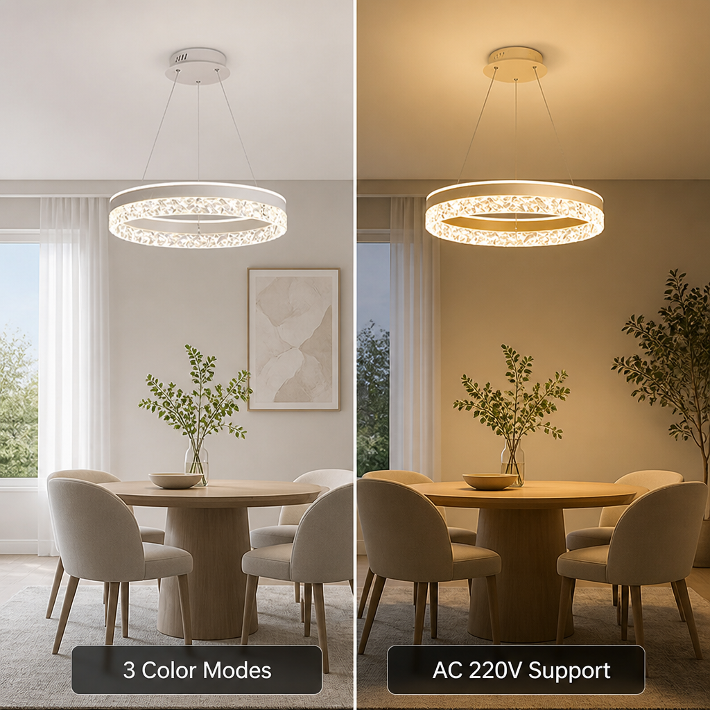 Modern Acrylic LED Ceiling Light with Three Adjustable Color Temperatures - Image 4