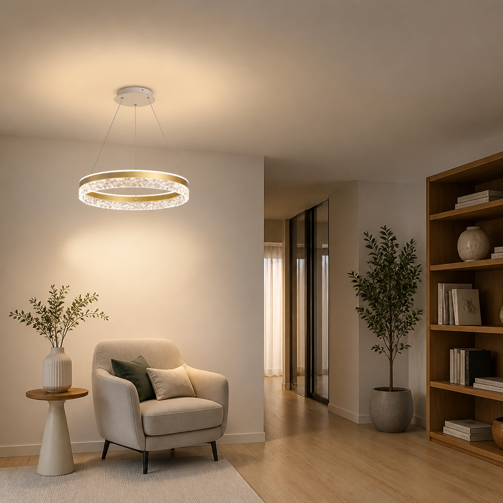 Modern Acrylic LED Ceiling Light with Three Adjustable Color Temperatures - Image 6