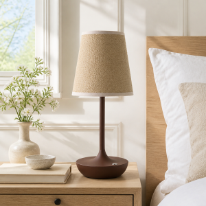 Retro Fabric Rechargeable LED Table Lamp with Dimmable Touch Control