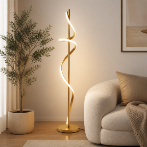 Scandinavian Spiral Floor Lamp 140 cm with Stepless Dimming or Tricolor Light