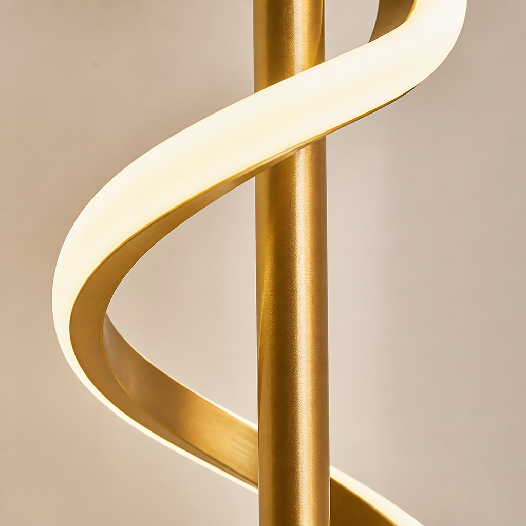 Scandinavian Spiral Floor Lamp 140 cm with Stepless Dimming or Tricolor Light - Image 6