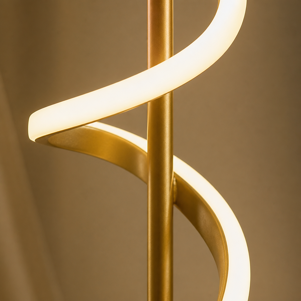 Scandinavian Spiral Floor Lamp 140 cm with Stepless Dimming or Tricolor Light - Image 7